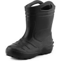 Ladeheid Enfants Filles Garçons Bottes de pluie thermo Eva doublées KL051 (Noir, 26)