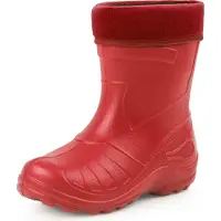 Ladeheid Enfants Filles Garçons Bottes de pluie fourrées Eva Thermo poids plume KL050 (Rouge, 33 UE)