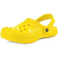 Ladeheid Enfants Filles Garçons Sabots légers Eva Sabots de jardin Chaussures de jardin KL055 (Jaune, 29 UE)