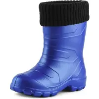 Ladeheid Bottes en caoutchouc Eva Thermo ultra-légères pour enfants (filles et garçons), doublées, LA845KIDS (Bleuet2727c/Noir, 31 EU)
