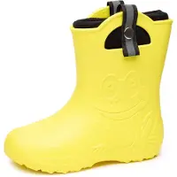 Ladeheid Kinder Federleichte Gummistiefel Thermo Fütterung Mädchen Jungen Rutschprofs Kinder Regensschuhe LA-CA-Frog245 (Jaune, 30/31 EU)
