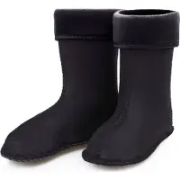 Ladeheid Chaussettes chaudes pour bottes en caoutchouc pour filles et garçons, chaussons intérieurs pour les modèles LA-KL-EVA-Kids, KL050 et KL045 (noir, taille 28 EU)