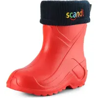 Ladeheid Enfants Filles Garçons Bottes de pluie thermo Eva doublées LA-763 (rouge1/bleu marine, 33 UE)