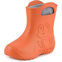 Ladeheid Eva Enfants Garçons Filles Bottes de pluie fourrées LA-CA-03 (Orange/Gris, 22/23 EU)