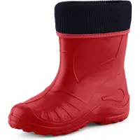 Ladeheid Enfants Filles Garçons Bottes de pluie thermo Eva doublées KL058 (Rouge, 27)