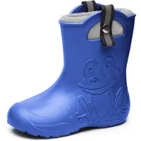 Ladeheid Kinder Federleichte Gummistiefel Thermo Fütterung Mädchen Jungen Rutschfeststiefel Kinder Regenschuhe LA-CA-Frog245 (Bleu, 32/33 EU)
