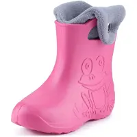 Ladeheid Eva Enfants Garçons Filles Bottes de pluie fourrées LA-CA-04 (rose/gris, 28/29 UE)