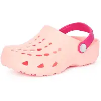 Ladeheid Sabots pour enfants (filles et garçons) Eva – Sabots de jardin – Chaussures de jardin LA-CA-06 (rose poudré/fuchsia, 26/27 EU)
