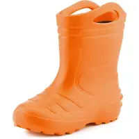Ladeheid Enfants Filles Garçons Bottes de pluie thermo Eva doublées KL051 (Orange, 35)