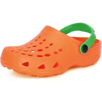 Ladeheid Enfants Filles Garçons Sabots Eva Sabots de jardin Chaussures de jardin LA-CA-06 (Orange/Vert, 28/29 EU)