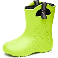 Ladeheid Kinder Federlegte Gummistiefel Thermo Fütterung Mädchen Jungen Rutschprofs Kinder Regensschuhe LA-CA-Frog245 (Limone, 22/23 EU)