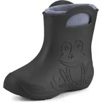 Ladeheid Eva Enfants Garçons Filles Bottes de pluie fourrées LA-CA-03 (Carbone/Gris, 22/23 EU)