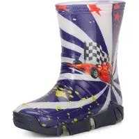 Ladeheid Enfants Filles Garçons Bottes en Caoutchouc Doublées Swk2020BW (Bleu Foncé Auto 36, 23/24)