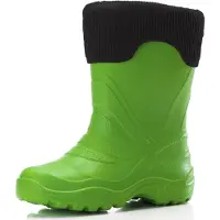 Ladeheid Enfants Filles Garçons Bottes en Caoutchouc Thermo légères doublées LA-861 (Vert375c/noir, 28/29)