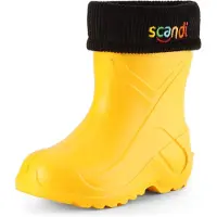 Ladeheid Enfants Filles Garçons Bottes en caoutchouc thermo-légères doublées Eva LA-763 (jaune1/noir, 28 UE)