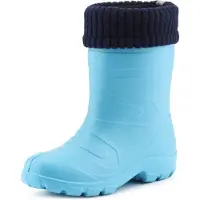 Ladeheid Bottes en caoutchouc Eva Thermo ultra-légères pour enfants (filles et garçons), doublées, LA845KIDS (Turquoise306c/Bleu marine, 26 EU)