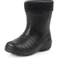 Ladeheid - Bottes de pluie Eva Thermo ultra-légères pour enfants (filles et garçons), doublées, KL050 (noir, taille 24 EU)