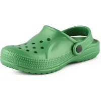 Ladeheid Enfants Filles Garçons Sabots légers Eva Sabots de jardin Chaussures de jardin KL055 (Vert émeraude, 34 UE)