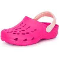 Ladeheid Sabots pour enfants (filles et garçons) Eva – Sabots de jardin – Chaussures de jardin LA-CA-06 (fuchsia/rose poudré, 24/25 EU)