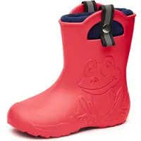 Ladeheid Kinder Federlegte Gummistiefel Thermo Fütterung Mädchen Jungen Rutschprofs Kinder Regensschuhe LA-CA-Frog245 (Corail, 22/23 EU)