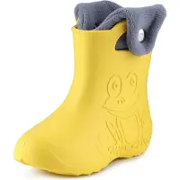 Ladeheid Eva Enfants Garçons Filles Bottes de pluie fourrées LA-CA-04 (Jaune/Gris, 30/31 EU)