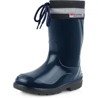 Ladeheid Bottes en caoutchouc pour enfants (filles et garçons) avec revers LA-972 (bleu foncé/noir, taille 24 EU)