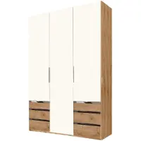 Wimex Armoire Level Armoire à portes battantes avec tiroirs Finition au choix : chêne planché / blanc