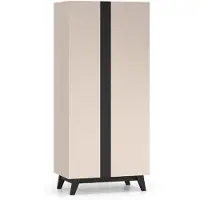 Feldmann-Wohnen Armoire Freshion 90 x 53 x 200 cm, noir cachemire, 2 portes