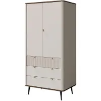Feldmann-Wohnen Armoire Marly, meuble de rangement, 90x60x191 cm, couleur au choix, 2 portes, finitions : cachemire / noyer