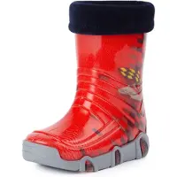 Ladeheid Kinder Mädchen Jungen Gummistiefel gefüttert Swk 16 (Rouge Auto, 21/22 EU)