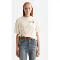 Scotch & Soda Washed Artwork Loose Fit Short Sleeve T-shirt Beige L Femme