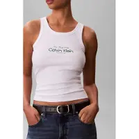 Calvin Klein Contour 2x2 Rib Graphic Sleeveless T-shirt Blanc S Femme