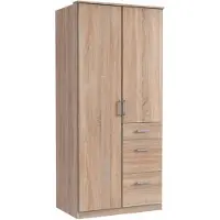 Wimex Armoire Click pour chambre à coucher avec tiroirs, finition au choix : chêne brut de sciage