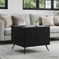 Prolenta Maison Exclusive - Table basse à tiroirs, noire, 49 x 50 x 40 cm, aggloméré