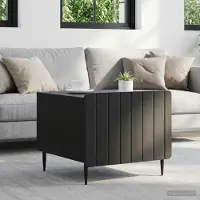 Prolenta Maison Exclusive - Table basse à tiroirs, noire, 49 x 50 x 42 cm, aggloméré
