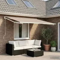 Prolenta Tissu de remplacement pour stores d'extérieur - Couleur beige - 350 x 250 cm - Polyester