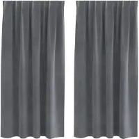 vidaXL Rideaux occultants 2 pcs gris clair 140 x 175 cm velours
