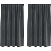 vidaXL Rideaux occultants 2 pcs gris clair 140 x 140 cm velours