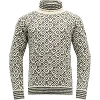 Devold Svalbard Wool High Neck Sweater Blanc,Noir M
