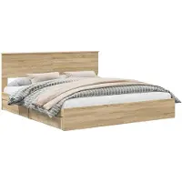 vidaXL Lit de rangement chêne Sonoma 180 x 200 cm bois composite