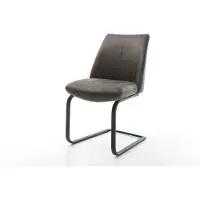 DELIFE Cantilever Elso-Flex microvelours anthracite vintage pied cantilever plat noir ressorts ensachés