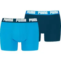 Puma Hommes, Sous-vêtements, Basic Boxer, Bleu, (lot de 2, S)