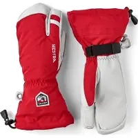 Hestra Army Leather Heli Ski, 3 doigts gants de ski, rouge