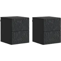 vidaXL Cabinet de chevet mural 2 pcs Noir 34,5 x 33 x 40 cm