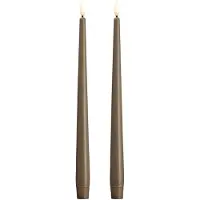 Moods & More Bougie LED effilée - Slim - Sable foncé - 23 x 300 mm - 2 pièces (2x)