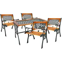 Mojawo salon de jardin 5pcs Meubles d'extérieur Fonte Résistant aux intempéries