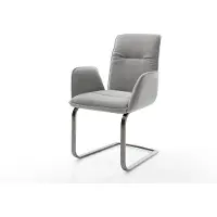 DELIFE Cantilever Vinja-Flex tissu structuré doux gris pied cantilever plat grafiete
