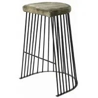 Casa Padrino Luxe Tabouret de Bar Vert / Noir 70 x 60 x H. 74 cm - Chaise de Bar moderne en métal rembourré - Meubles de Bar