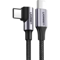 UGREEN Câble USB-C vers SB-C coudé, PD, 60W, 3A, 2m - Gris/noir