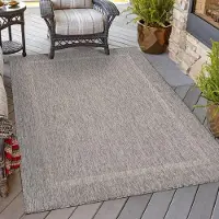HomebyHome Tapis Intérieur Extérieur Tissage Plat Aspect Sisal avec Bordure Imperméable pour Cuisine Terrasse Salon, Taille: 60x100 cm